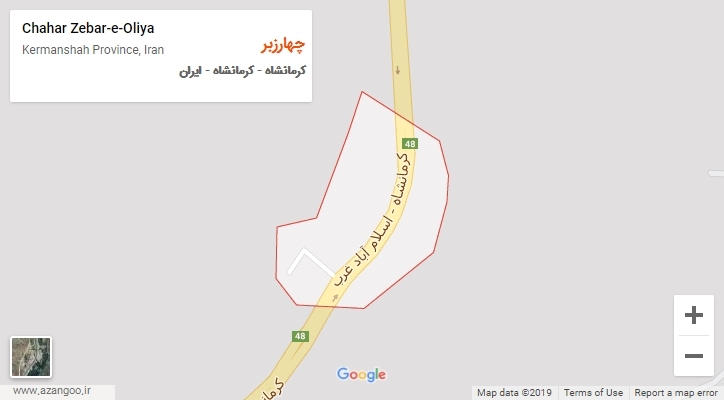 شهر چهارزبر بر روی نقشه