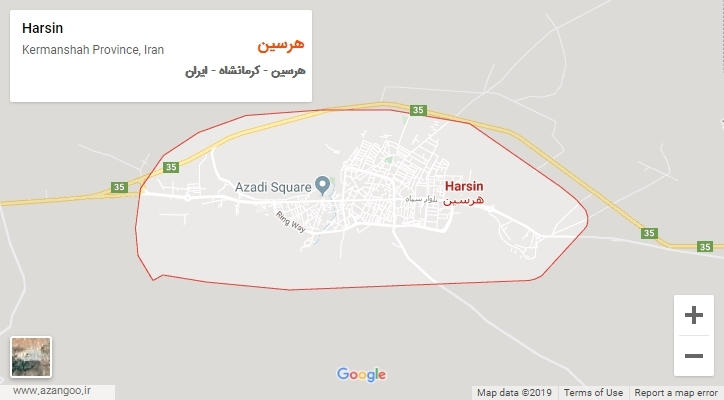 شهر هرسین بر روی نقشه