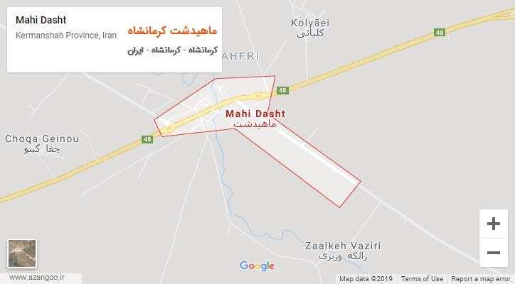 شهر ماهیدشت کرمانشاه بر روی نقشه