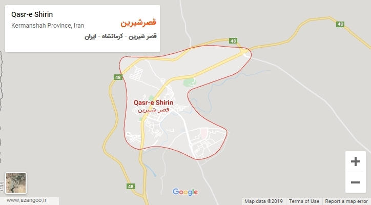 شهر قصرشیرین بر روی نقشه