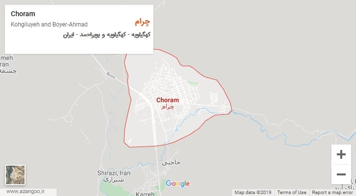 شهر چرام بر روی نقشه