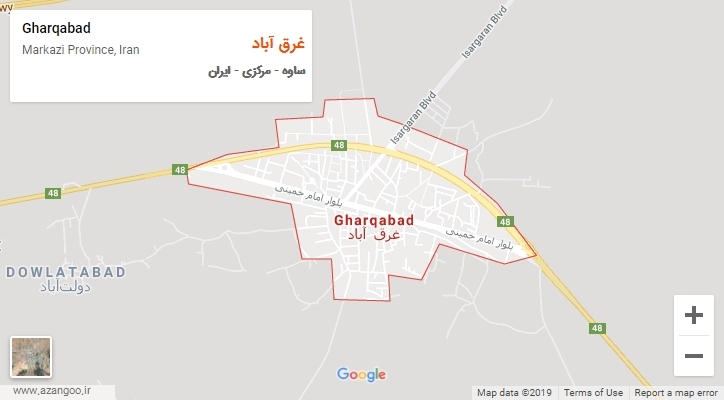 شهر غرق آباد بر روی نقشه