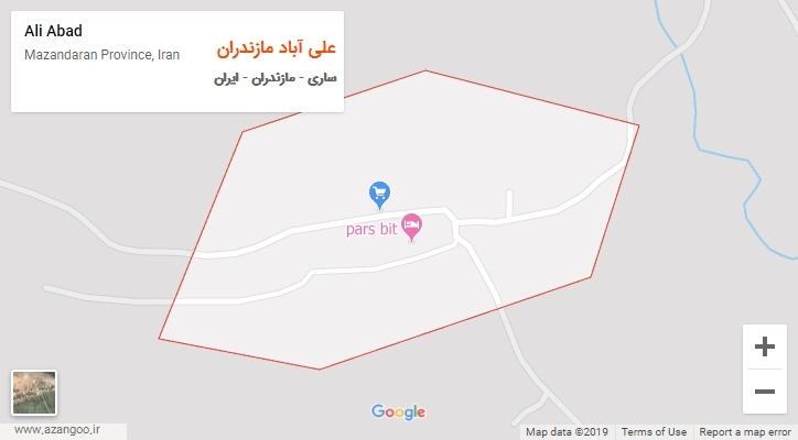 شهر علی آباد مازندران بر روی نقشه