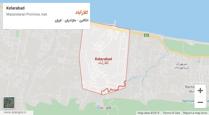 شهر کلارآباد بر روی نقشه