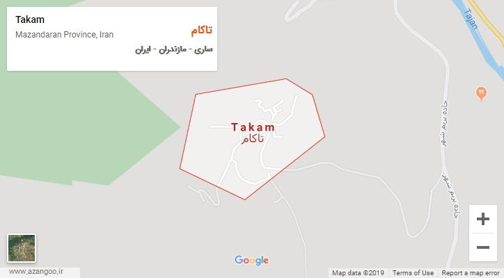 شهر تاکام بر روی نقشه