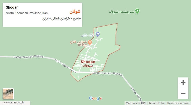 شهر شوقان بر روی نقشه
