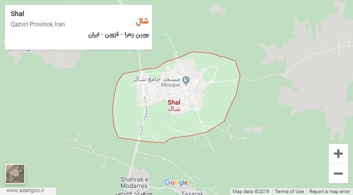 شهر شال بر روی نقشه