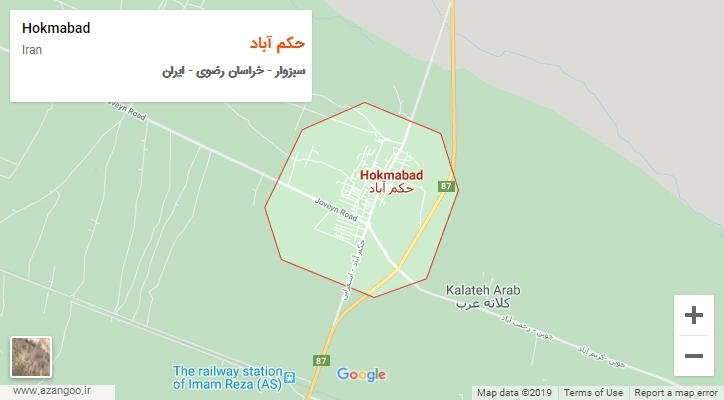 شهر حکم آباد بر روی نقشه