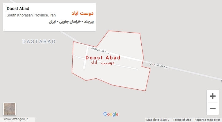 شهر دوست آباد بر روی نقشه