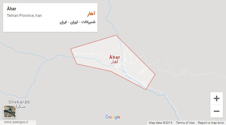 شهر آهار بر روی نقشه
