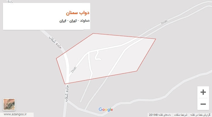 شهر دواب سمنان بر روی نقشه