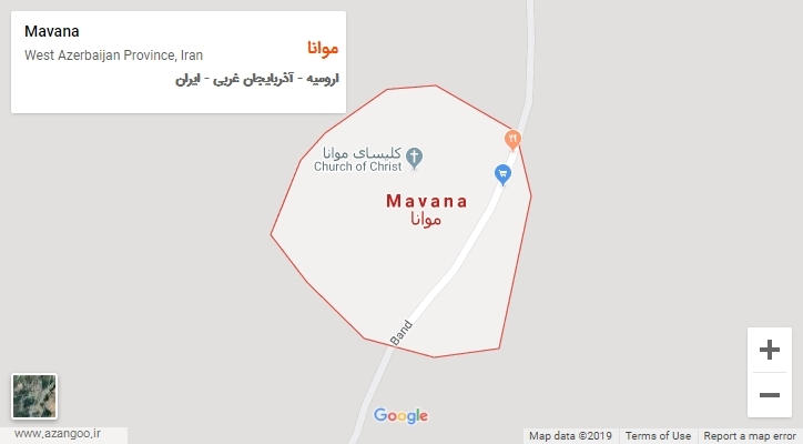 شهر موانا بر روی نقشه