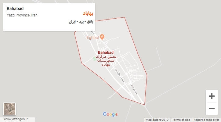 شهر بهاباد بر روی نقشه