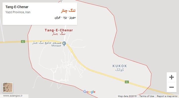 شهر تنگ چنار بر روی نقشه