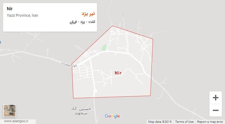 شهر نیر یزد بر روی نقشه