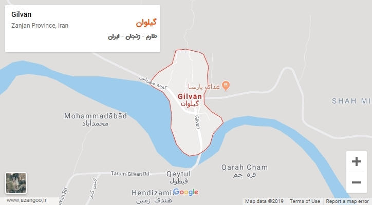 شهر گیلوان بر روی نقشه