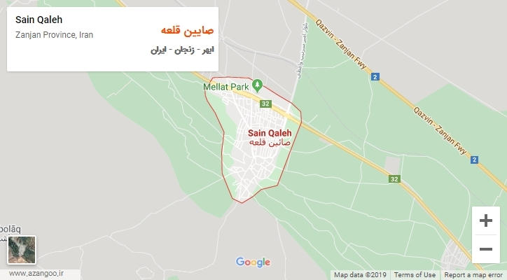 شهر صایین قلعه بر روی نقشه