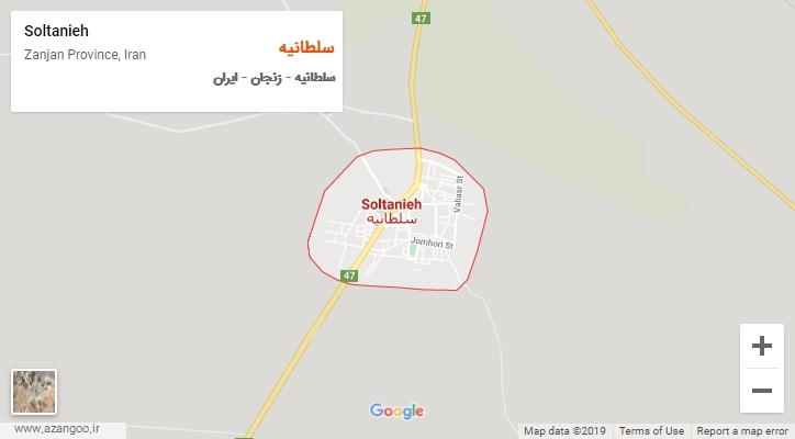 شهر سلطانیه بر روی نقشه