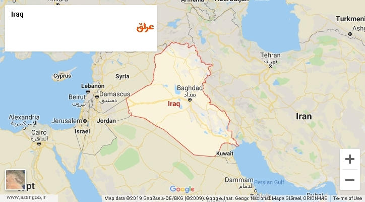 کشور عراق بر روی نقشه